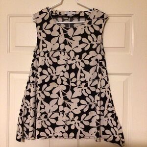 Liz Claiborne Small Black Beige Sleeveless Top